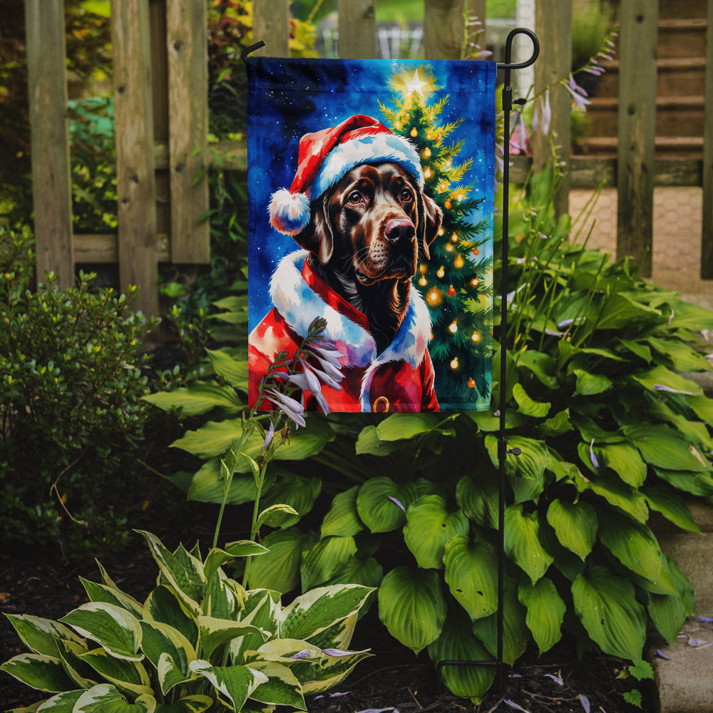 Chocolate Labrador Retriever Christmas Garden Flag