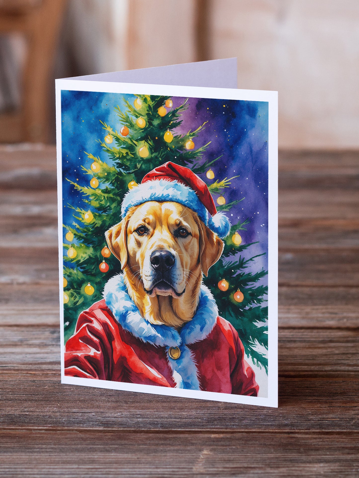 Yellow Labrador Retriever Christmas Greeting Cards Pack of 8