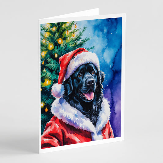 Buy this Black Newfoundland Christmas Greeting Cards Pack of 8