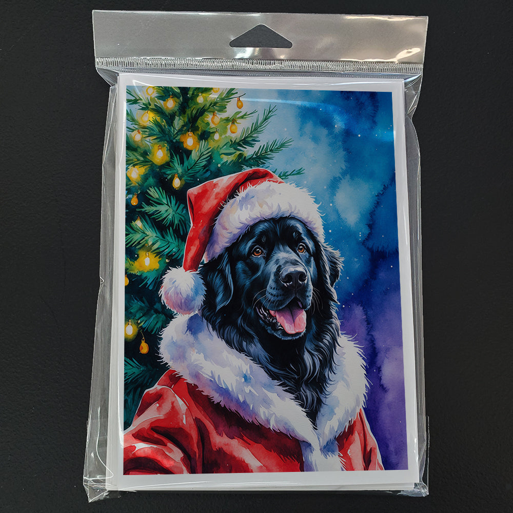 Black Newfoundland Christmas Greeting Cards Pack of 8