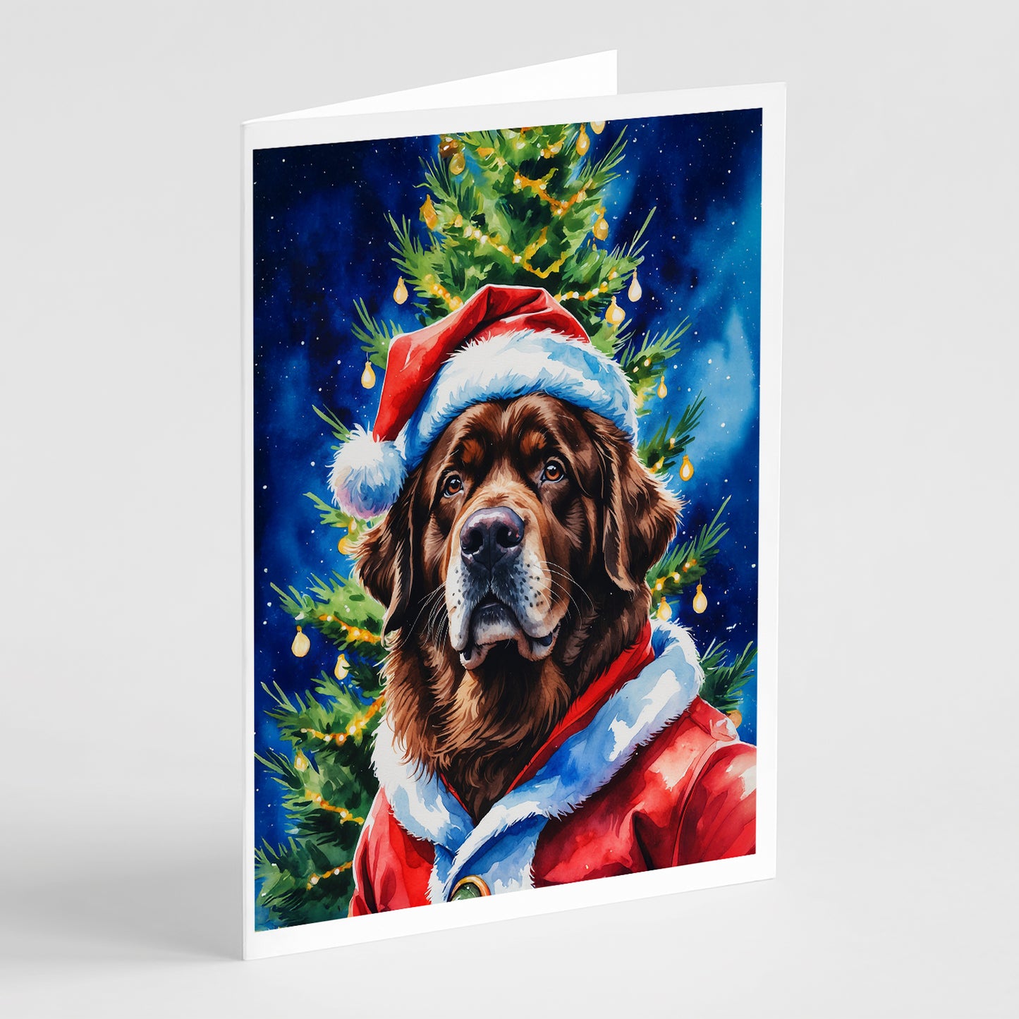 Buy this Chocolate Newfoundland Christmas Greeting Cards Pack of 8