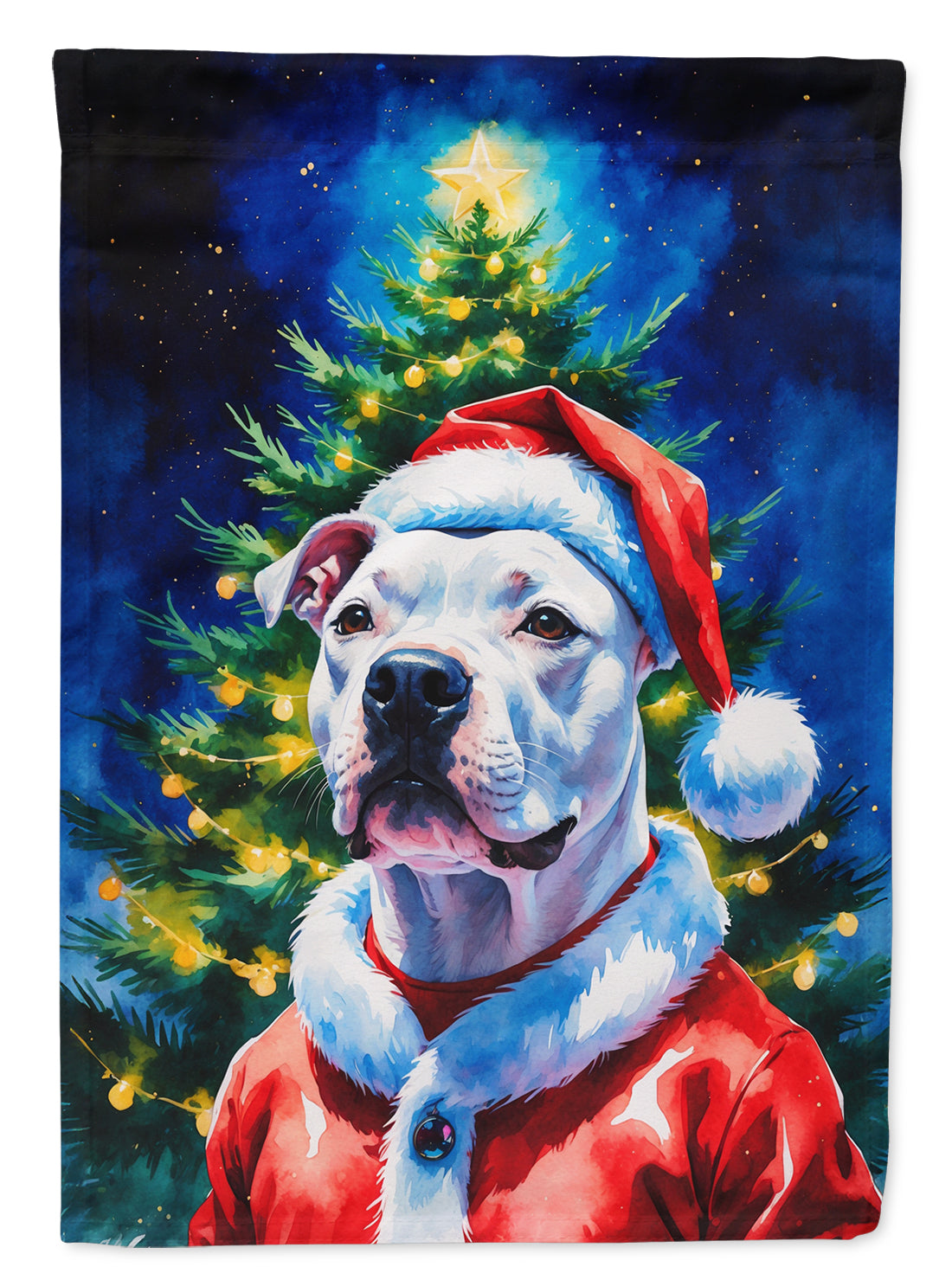 Buy this White Pit Bull Terrier Christmas Garden Flag