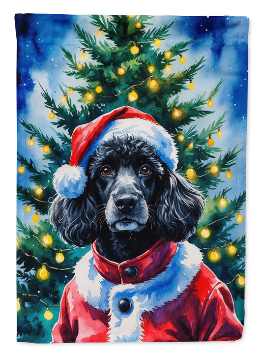 Buy this Black Poodle Christmas House Flag