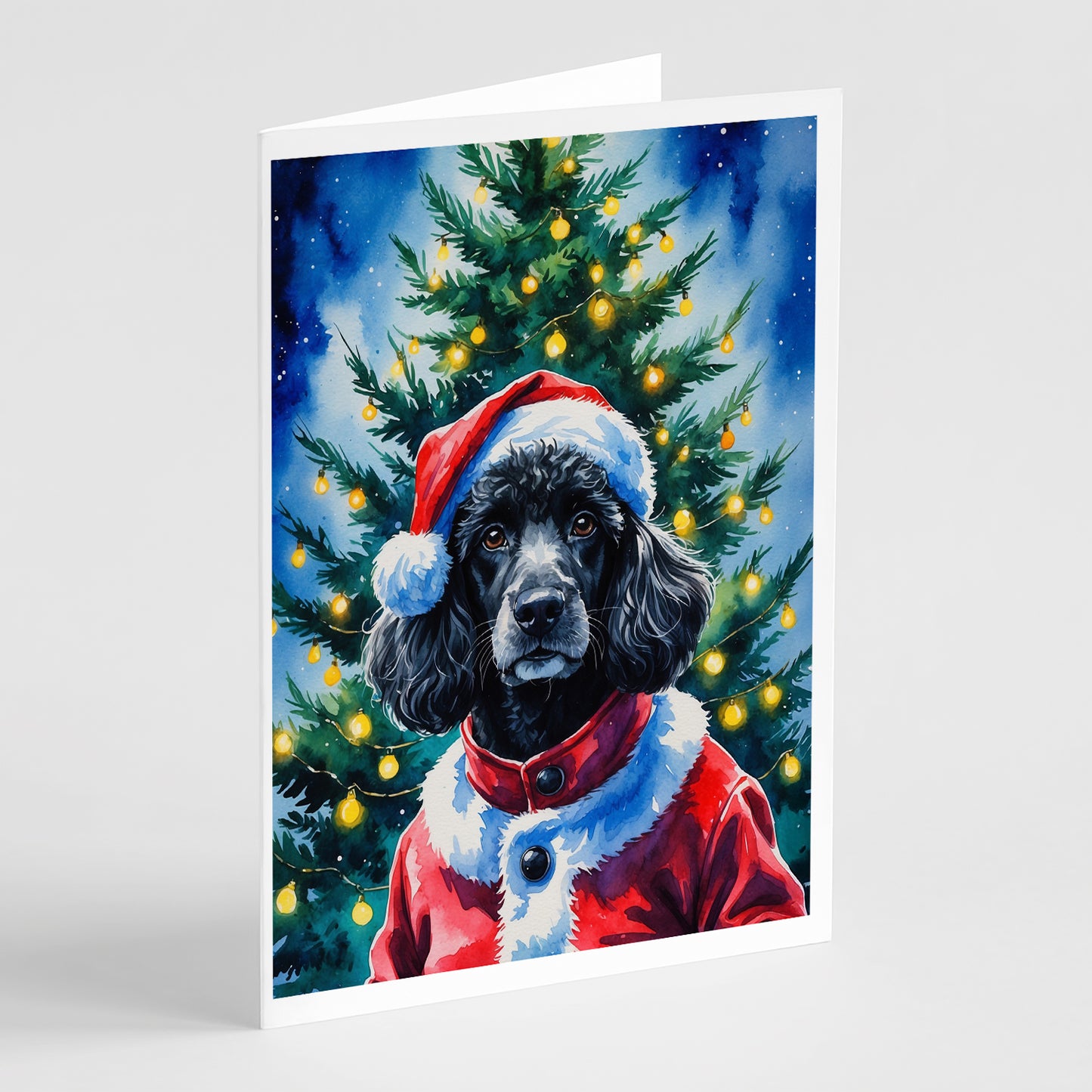 Buy this Black Poodle Christmas Greeting Cards Pack of 8