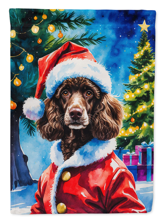 Buy this Chocolate Poodle Christmas House Flag