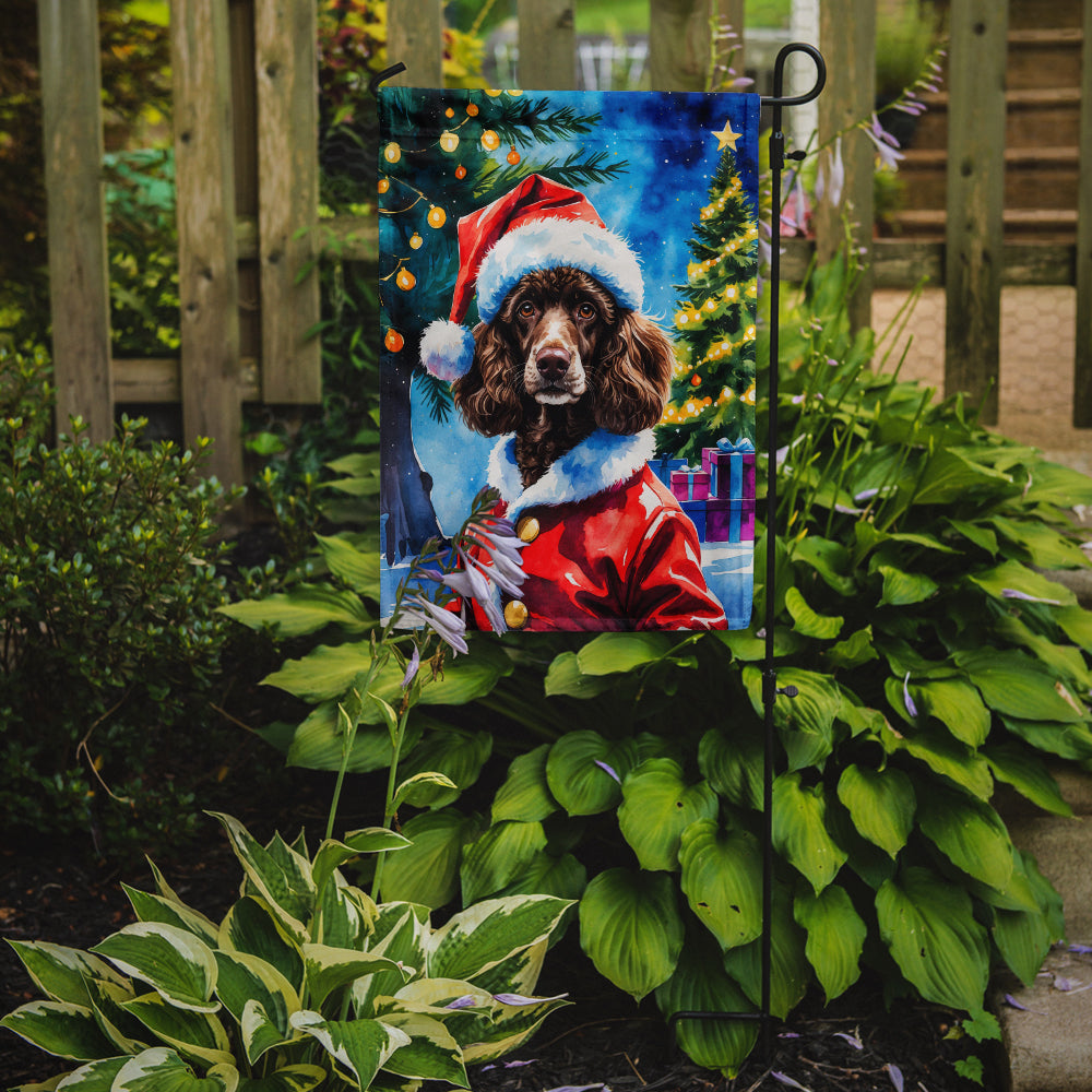 Chocolate Poodle Christmas Garden Flag