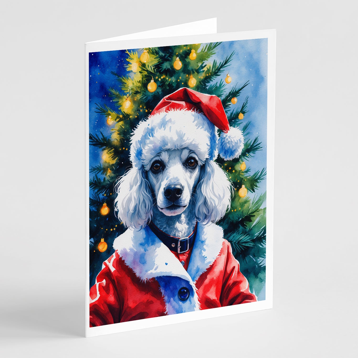 Buy this White Poodle Christmas Greeting Cards Pack of 8