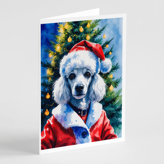Buy this White Poodle Christmas Greeting Cards Pack of 8