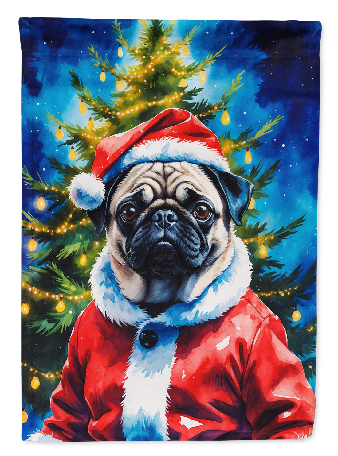 Buy this Pug Christmas House Flag