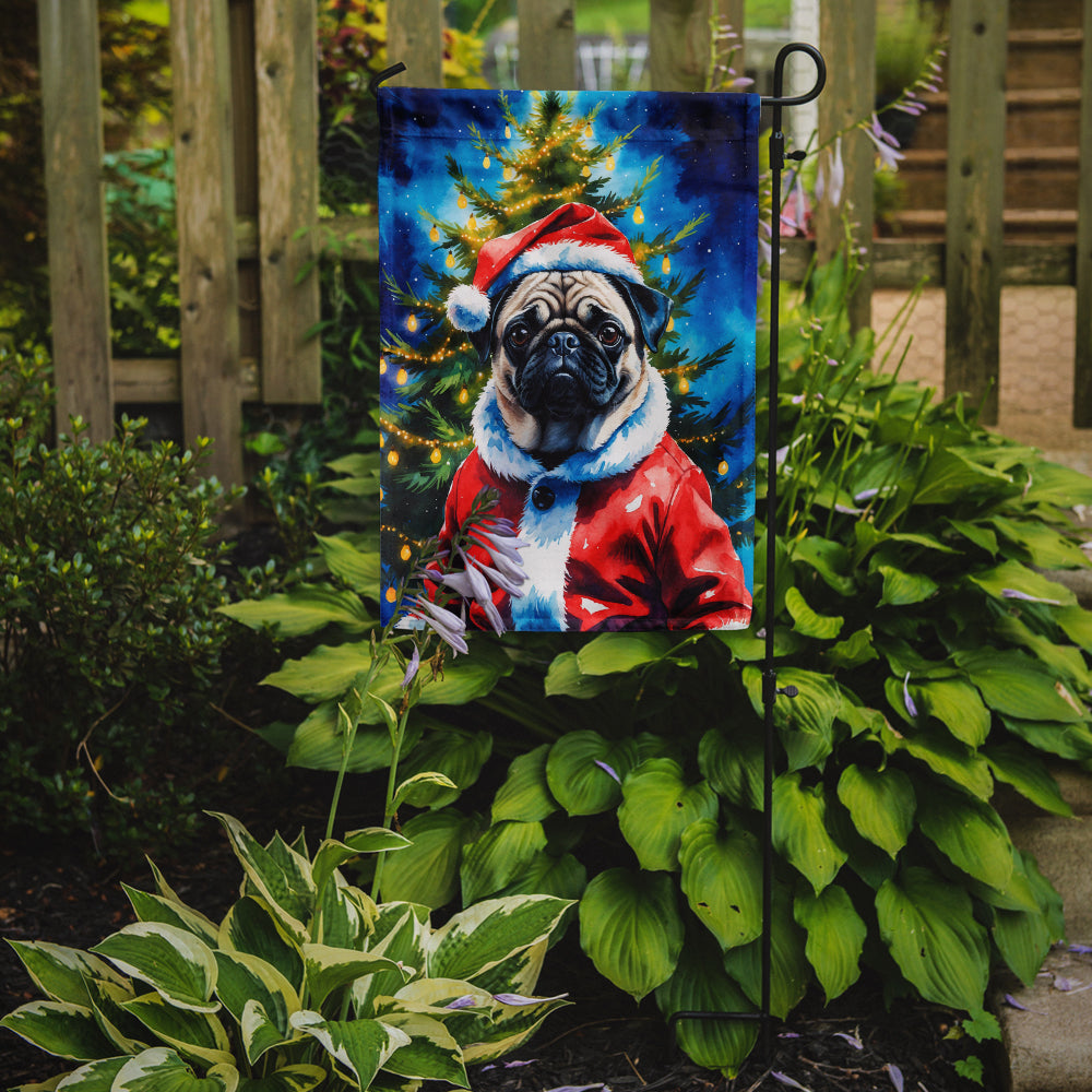 Pug Christmas Garden Flag