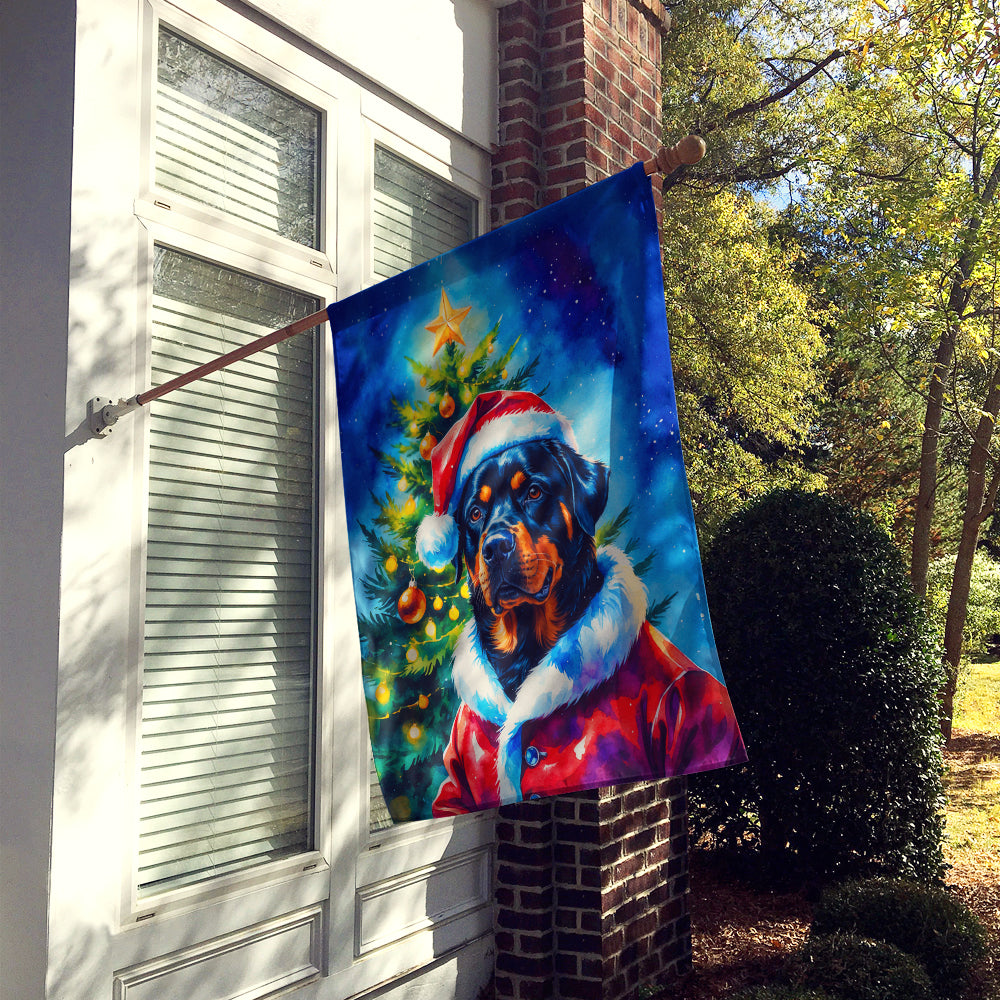 Rottweiler Christmas House Flag