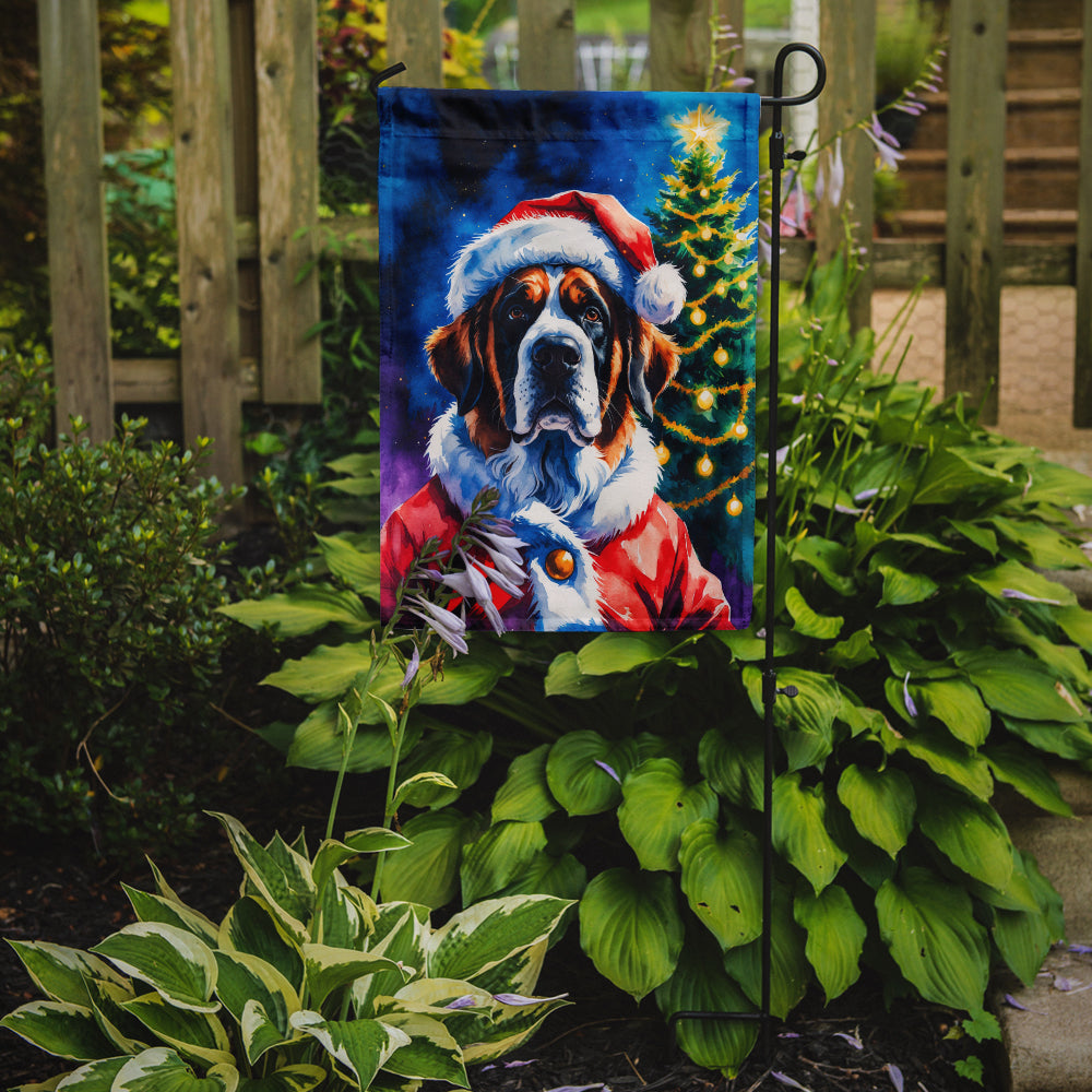 Saint Bernard Christmas Garden Flag