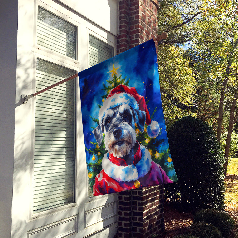Schnauzer Christmas House Flag