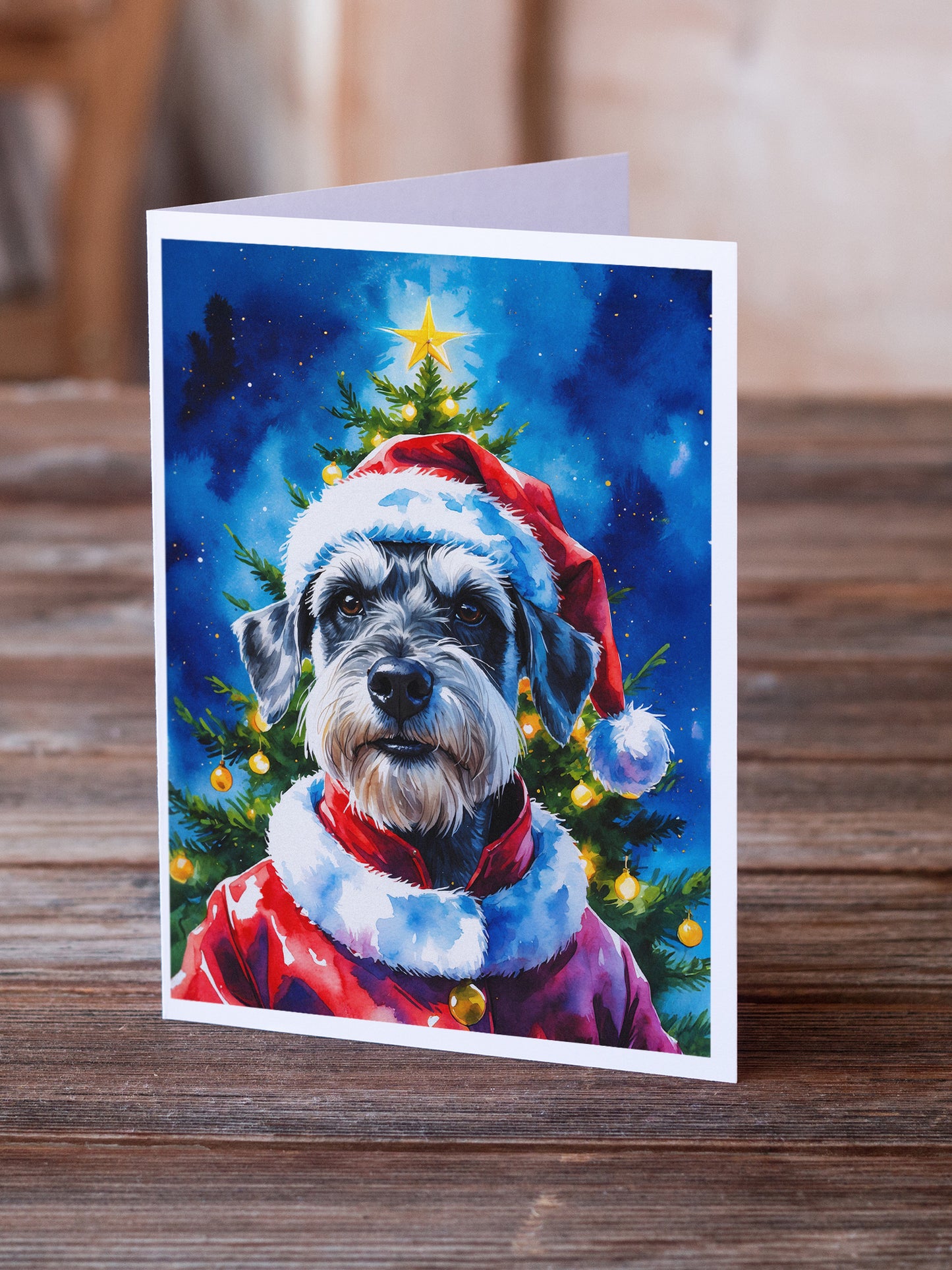 Schnauzer Christmas Greeting Cards Pack of 8