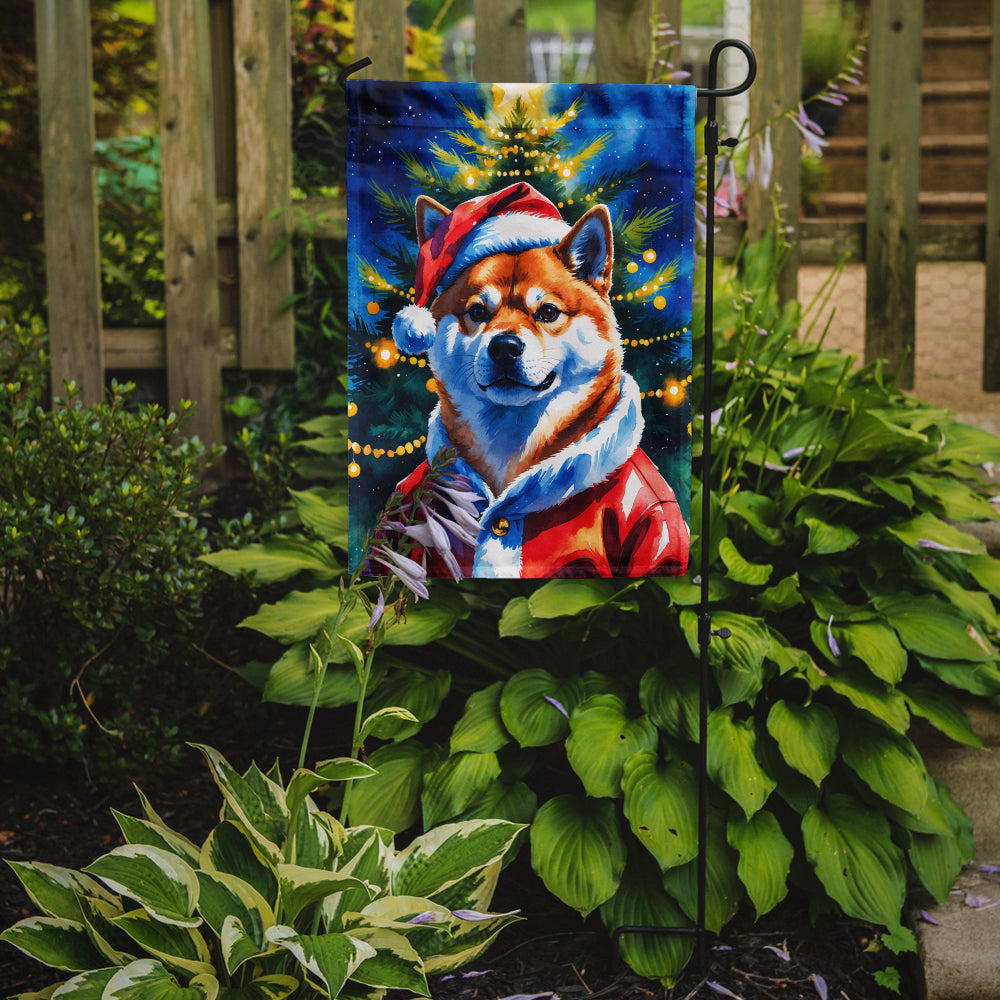 Shiba Inu Christmas Garden Flag