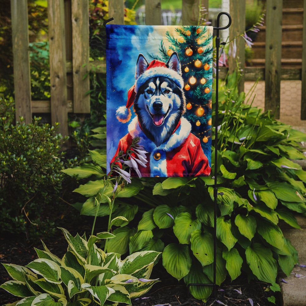 Siberian Husky Christmas Garden Flag
