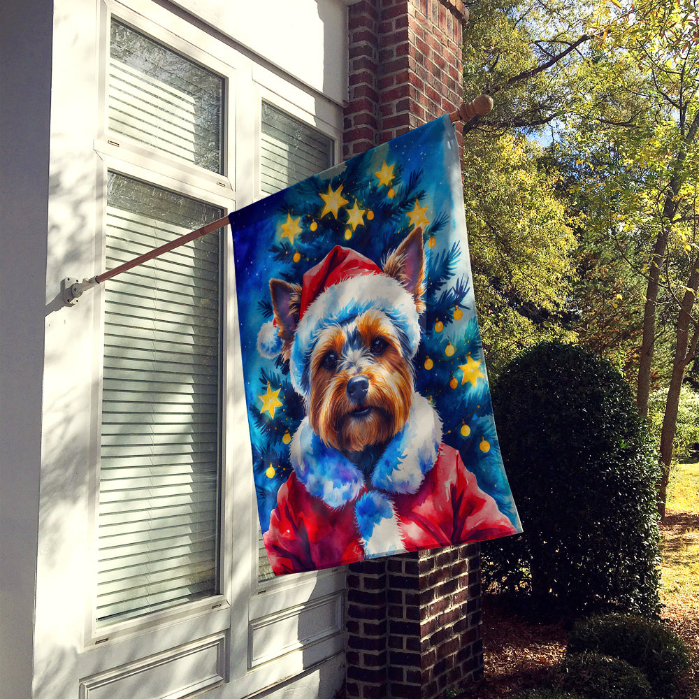 Yorkshire Terrier Christmas House Flag