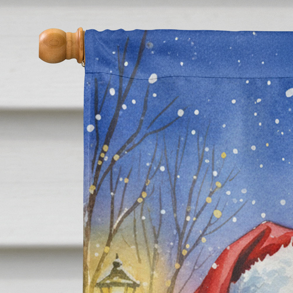 American Eskimo with Santa Claus House Flag