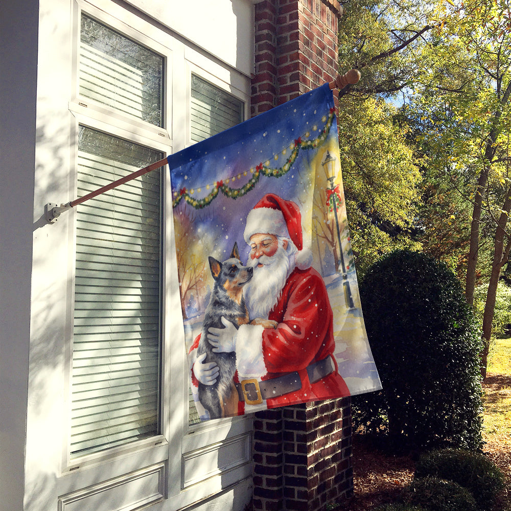 Australian Cattle Dog with Santa Claus House Flag