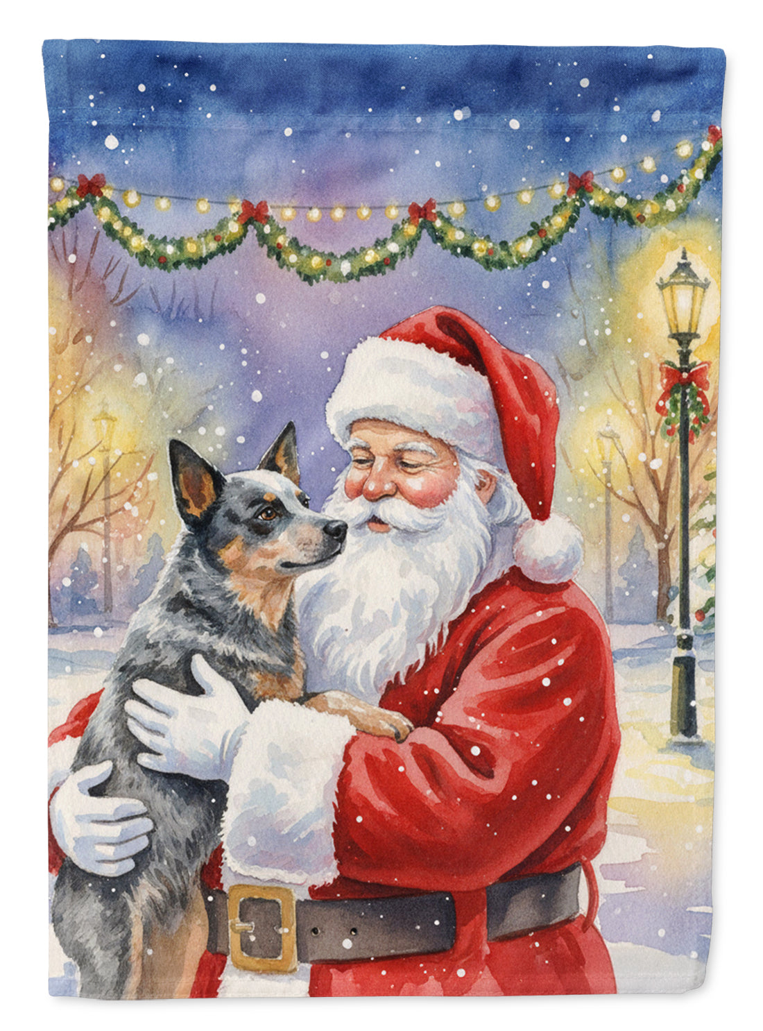 Buy this Australian Cattle Dog with Santa Claus Garden Flag