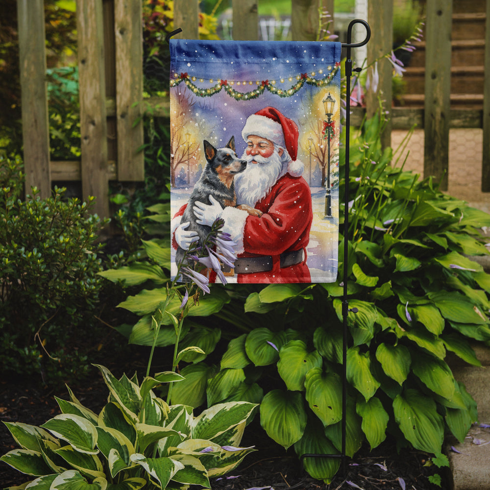 Australian Cattle Dog with Santa Claus Garden Flag
