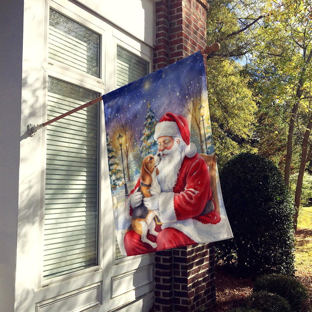 Beagle with Santa Claus House Flag