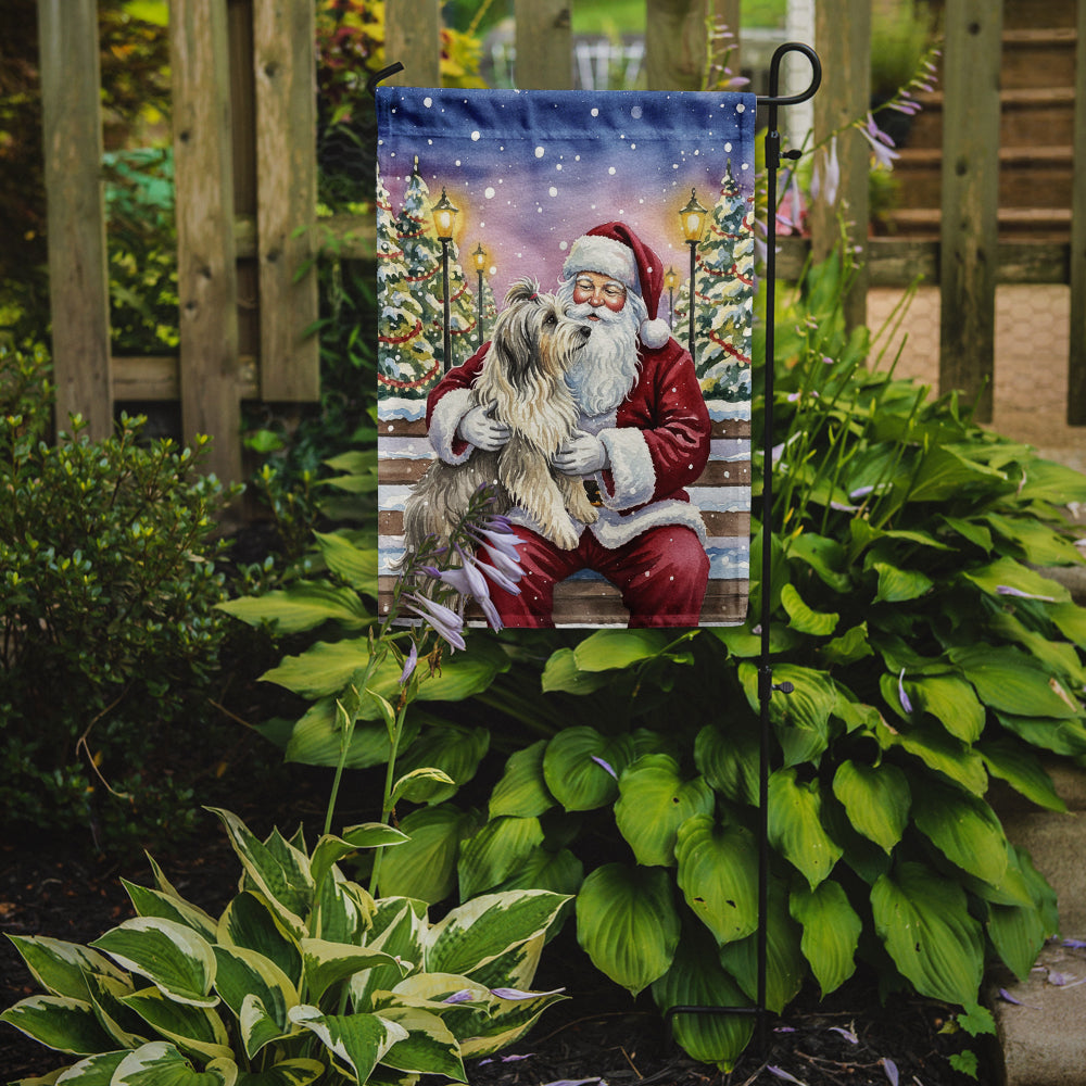 Bearded Collie with Santa Claus Garden Flag