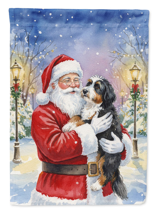 Buy this Bernedoodle with Santa Claus House Flag