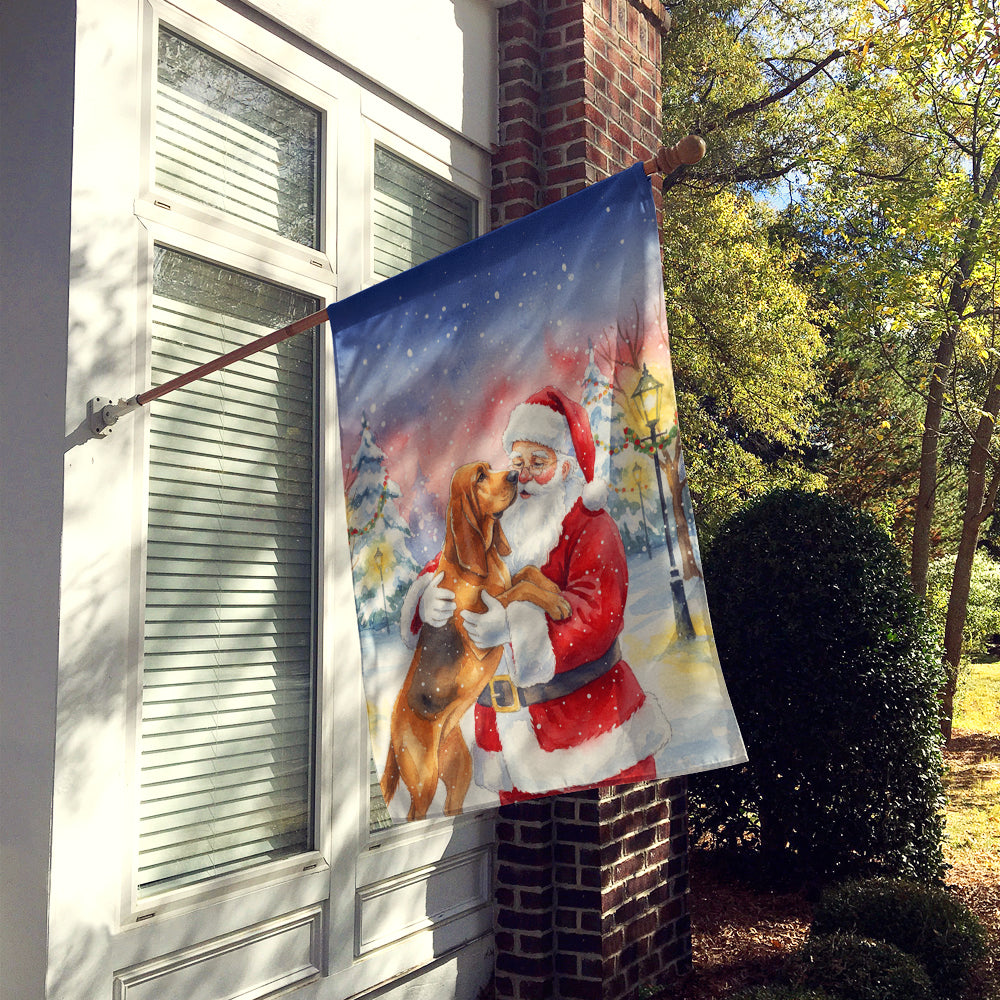 Bloodhound with Santa Claus House Flag