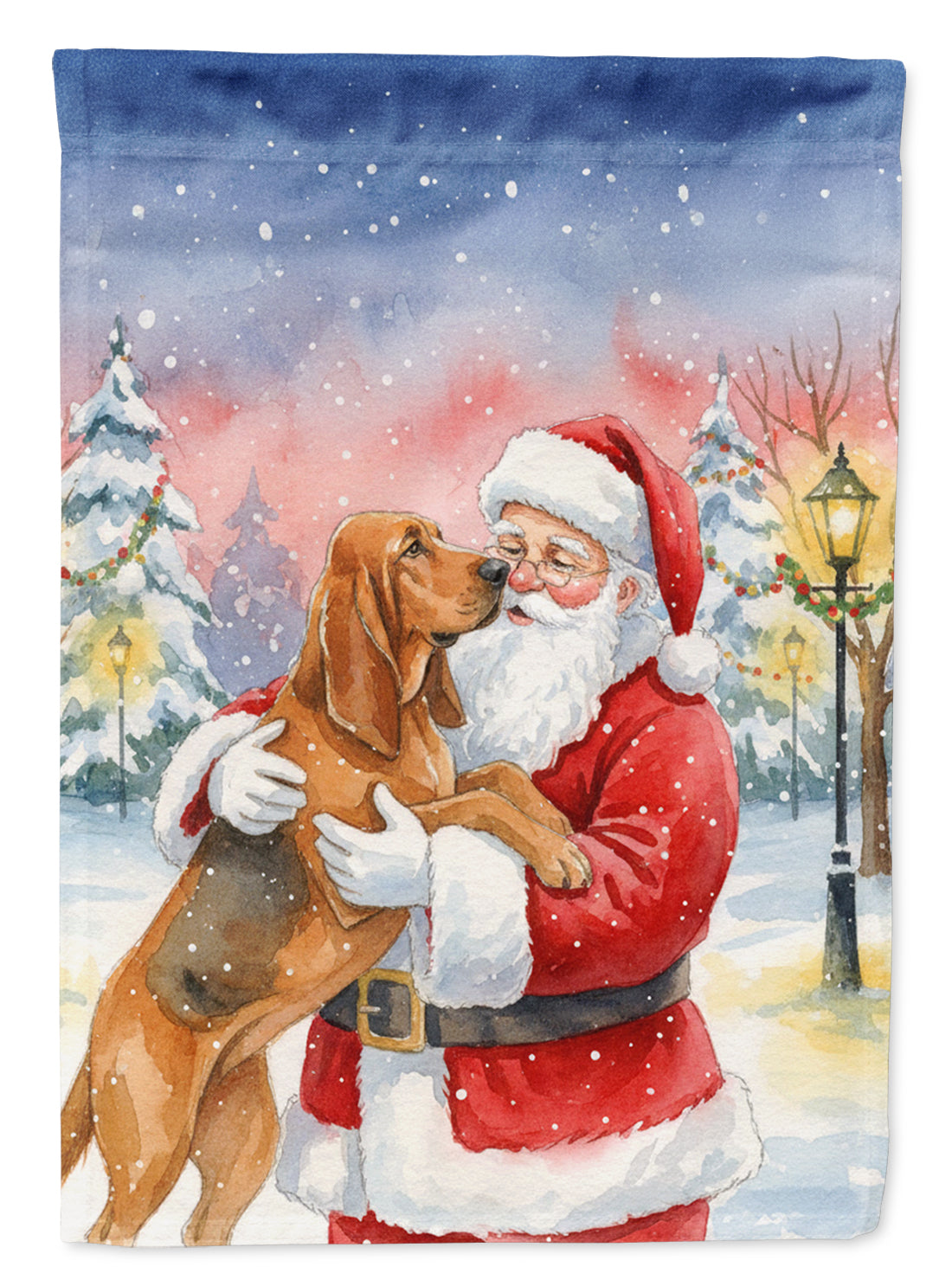 Buy this Bloodhound with Santa Claus Garden Flag