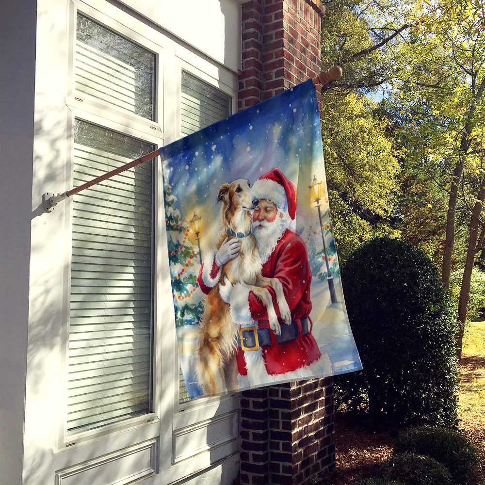 Borzoi/ with Santa Claus House Flag