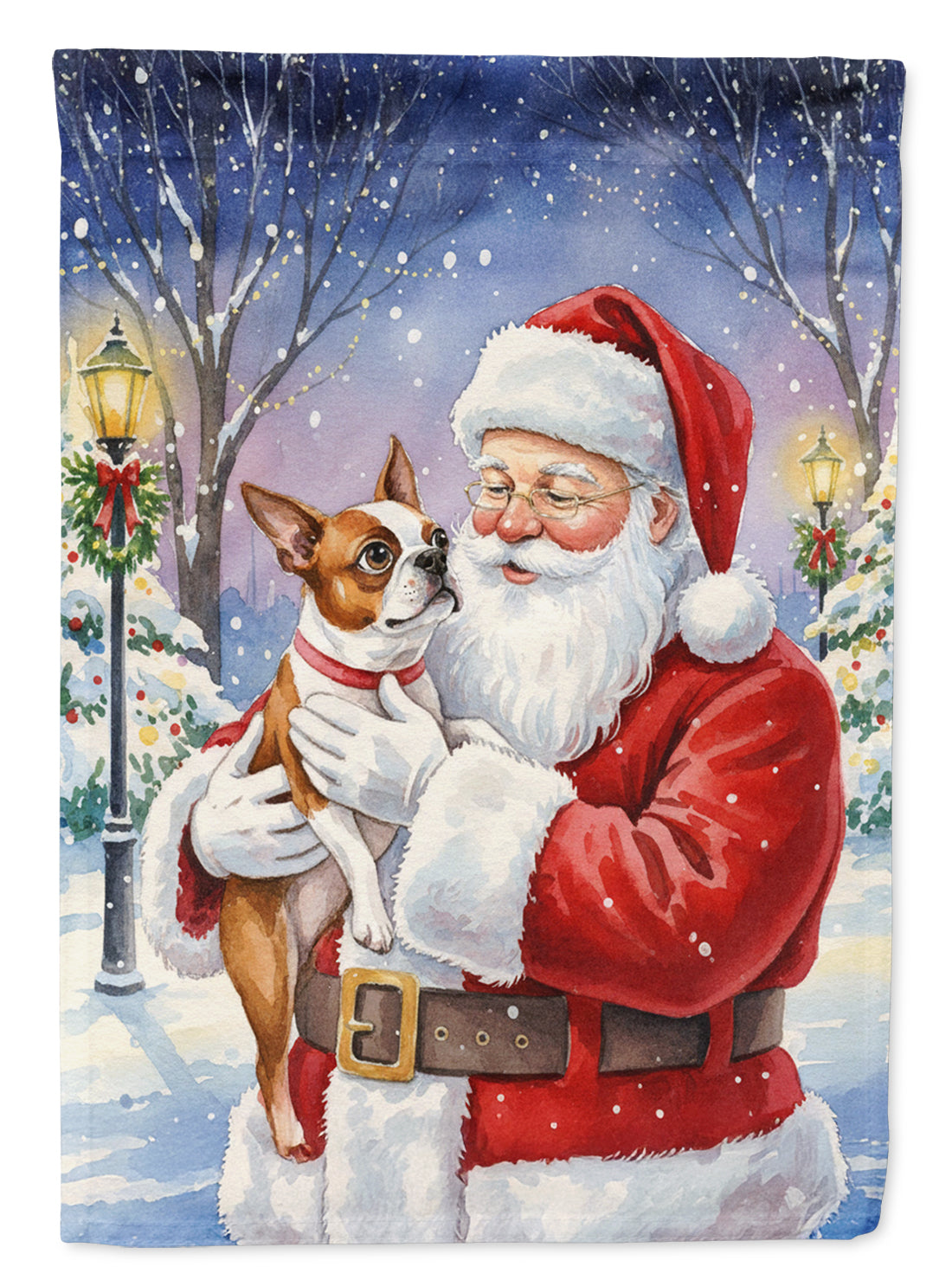 Buy this Red Boston Terrier with Santa Claus Garden Flag