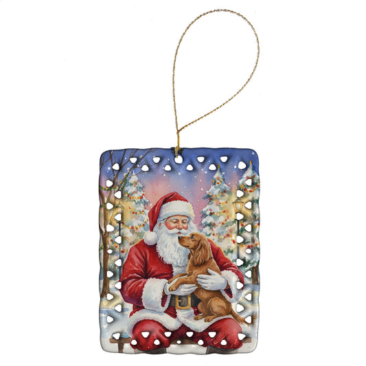 Buy this Boykin Spaniel with Santa Claus Porcelain Ornament