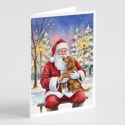 Buy this Boykin Spaniel with Santa Claus Greeting Cards Pack of 8