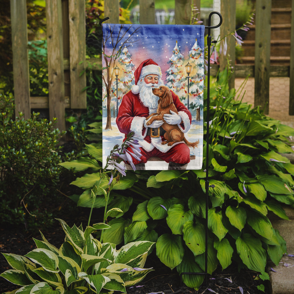 Boykin Spaniel with Santa Claus Garden Flag