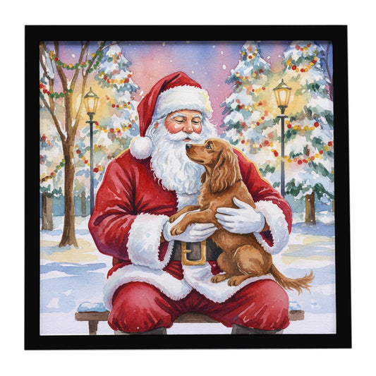 Buy this Boykin Spaniel with Santa Claus Framed Metal Print
