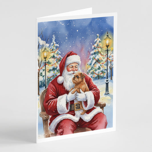 Buy this Brussels Griffon with Santa Claus Greeting Cards Pack of 8