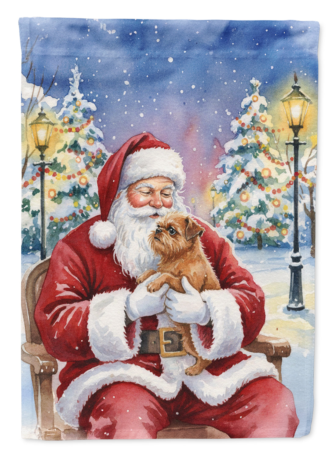 Buy this Brussels Griffon with Santa Claus Garden Flag