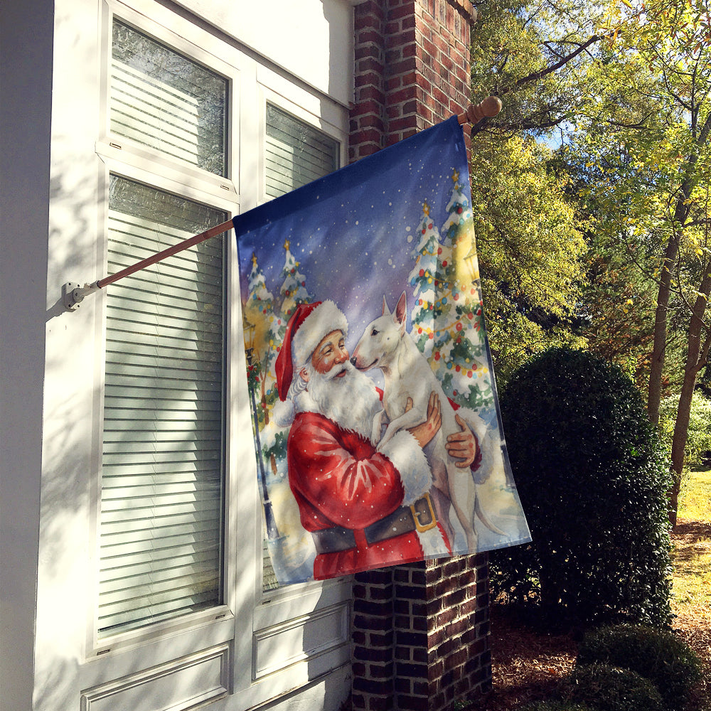 Bull Terrier with Santa Claus House Flag