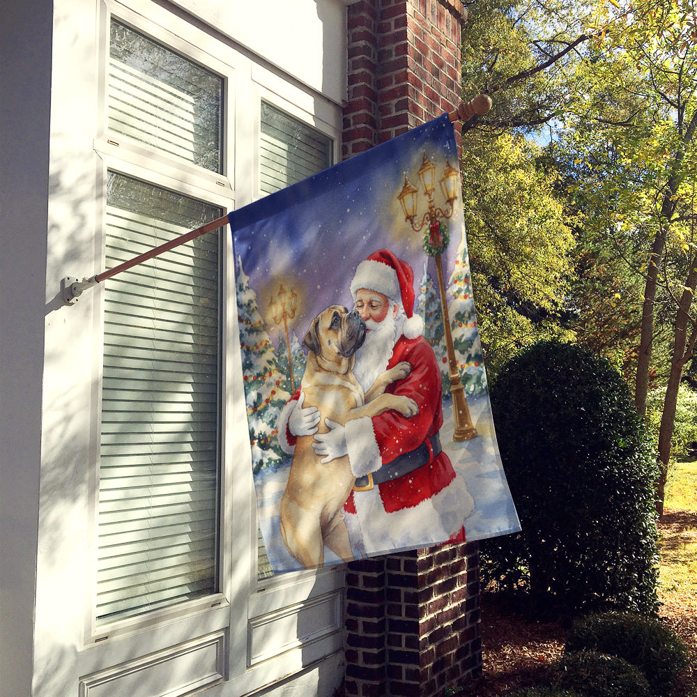 Bullmastiff with Santa Claus House Flag
