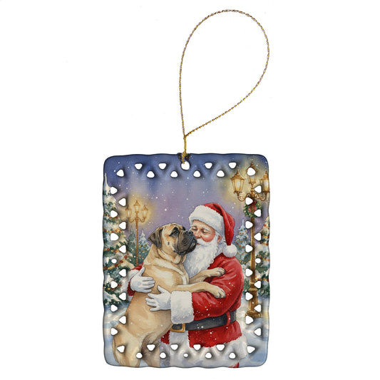 Buy this Bullmastiff with Santa Claus Porcelain Ornament