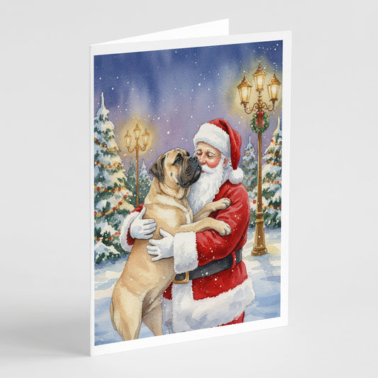 Buy this Bullmastiff with Santa Claus Greeting Cards Pack of 8