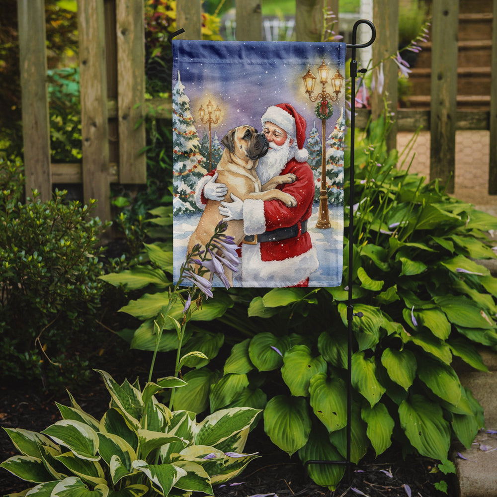 Bullmastiff with Santa Claus Garden Flag