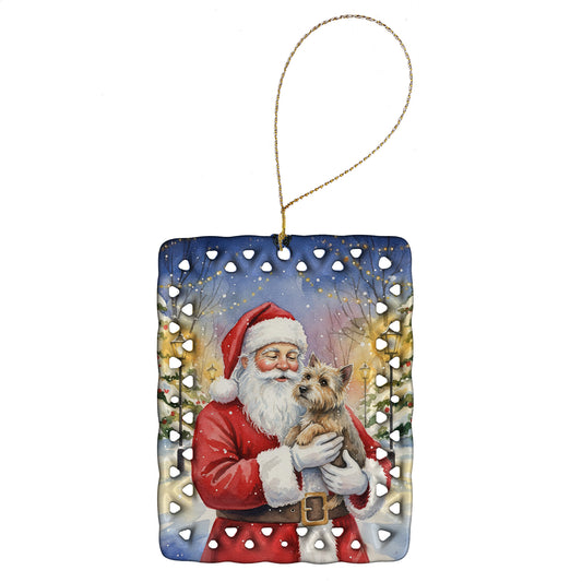 Buy this Cairn Terrier with Santa Claus Porcelain Ornament
