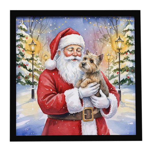 Buy this Cairn Terrier with Santa Claus Framed Metal Print