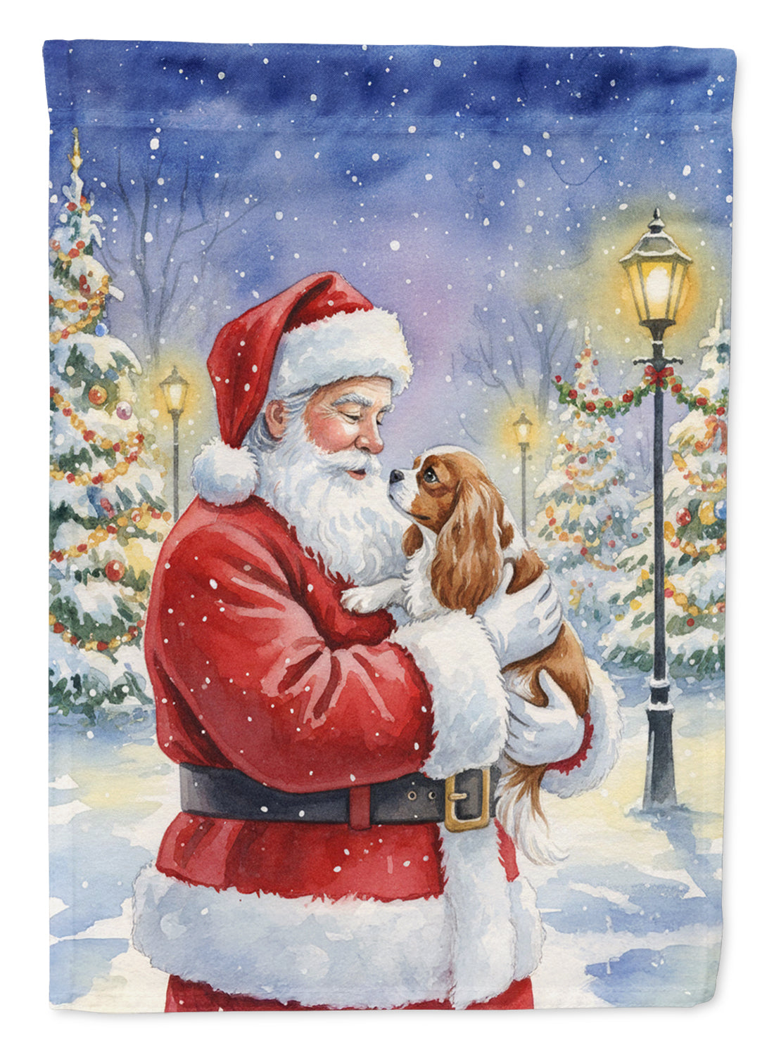 Buy this Cavalier Spaniel with Santa Claus House Flag