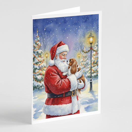 Buy this Cavalier Spaniel with Santa Claus Greeting Cards Pack of 8