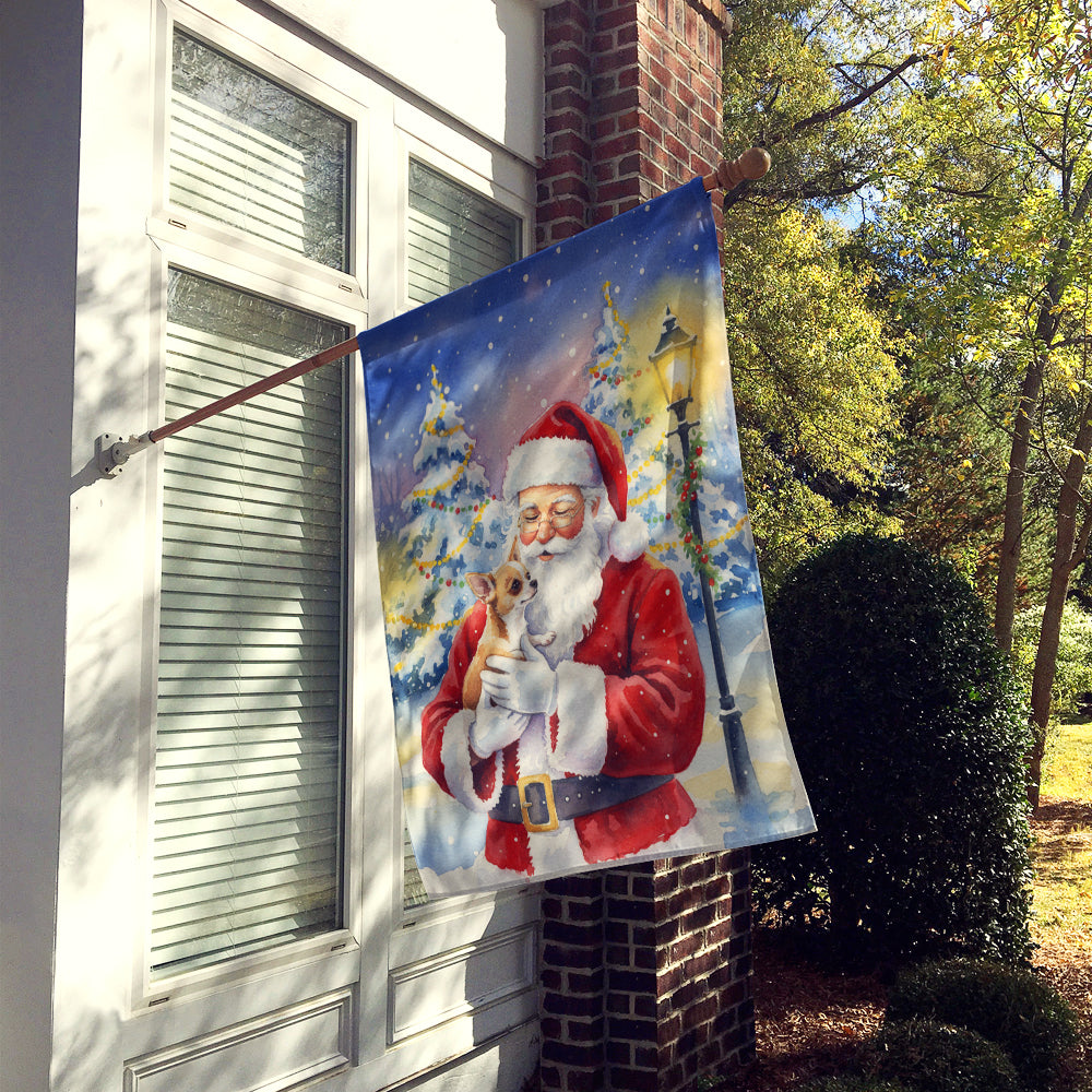 Chihuahua with Santa Claus House Flag