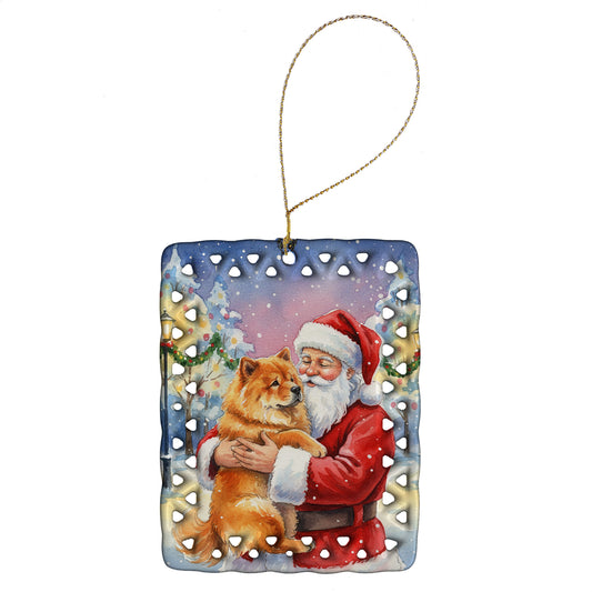 Buy this Chow Chow with Santa Claus Porcelain Ornament