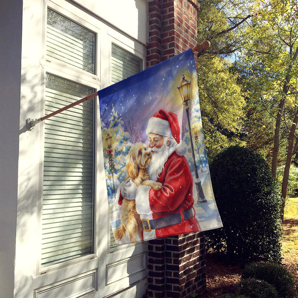 Cockapoo with Santa Claus House Flag